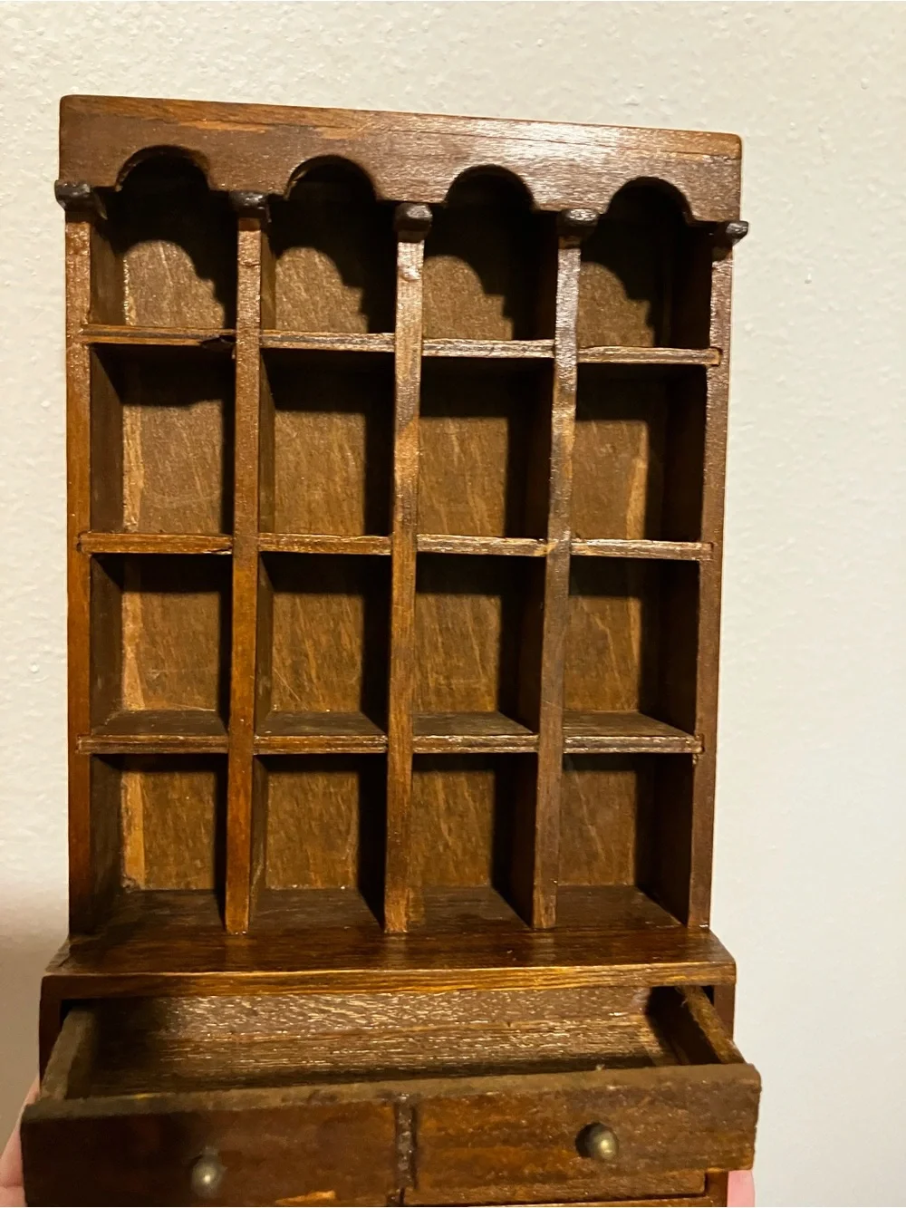 Miniature wooden display cabinet or hutch